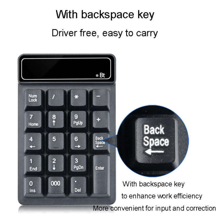 K6 19 Key Mini Wireless Bluetooth Digital Keyboard Suspended Mechanical Universal Keypad 4.0(Black) - HoMEdemic™ 