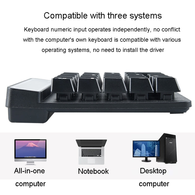 K6 19 Key Mini Wireless Bluetooth Digital Keyboard Suspended Mechanical Universal Keypad 4.0(Black) - HoMEdemic™ 