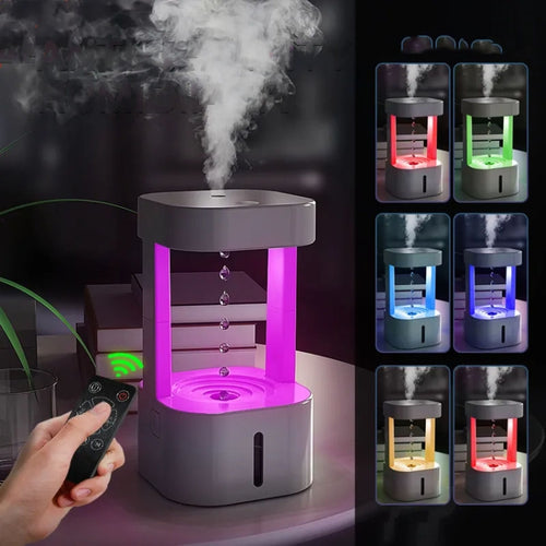 580ml Anti-gravity Humidifier Water Droplet Backflow Atomizer Aromatherapy Machine(Colorful Light) - HoMEdemic™ 