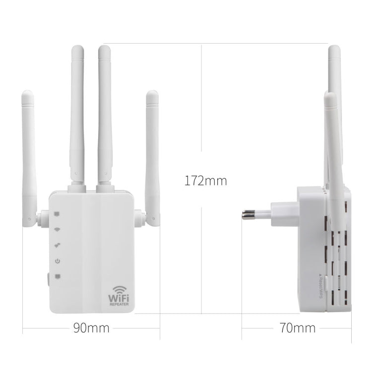 5G/2.4G 1200Mbps WiFi Range Extender WiFi Repeater With 2 Ethernet Ports US Plug White - HoMEdemic™ 