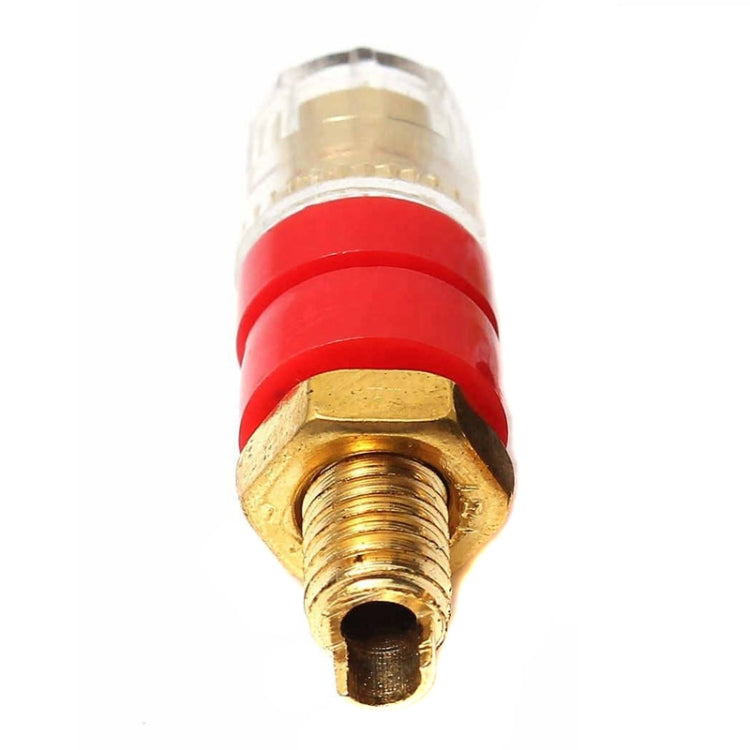 Small Copper Transparent Audio Column M6 Crystal Banana Holder Terminal Block(Red) - HoMEdemic™ 
