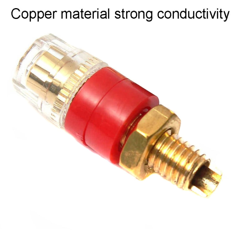 Small Copper Transparent Audio Column M6 Crystal Banana Holder Terminal Block(Red) - HoMEdemic™ 