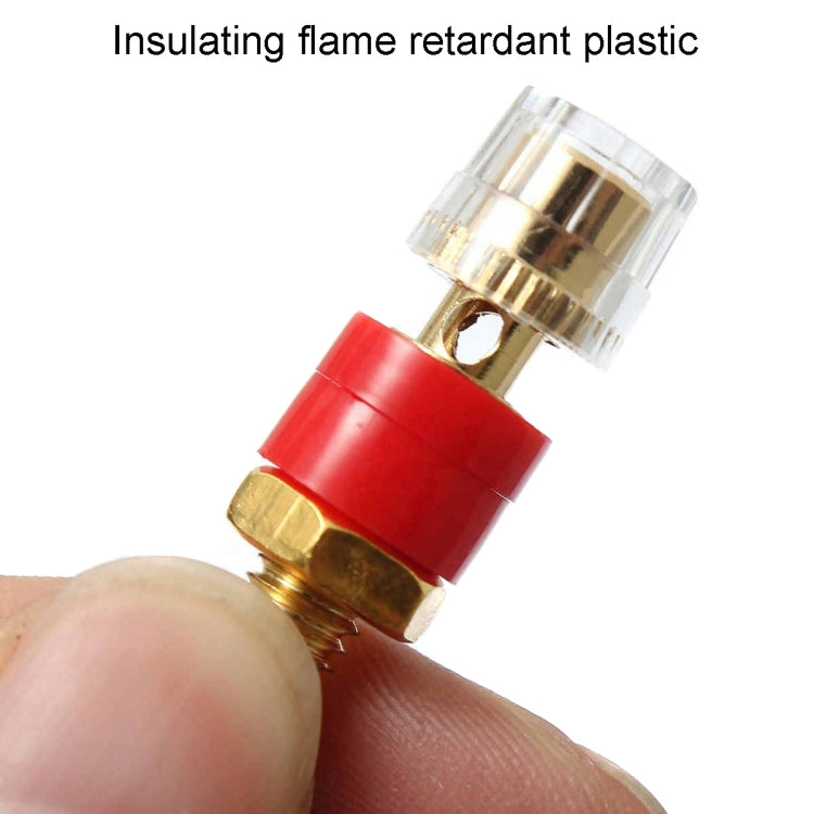 Small Copper Transparent Audio Column M6 Crystal Banana Holder Terminal Block(Red) - HoMEdemic™ 