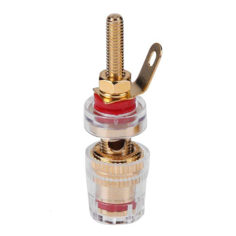 Medium Extended Transparent Terminal Block 4mm Banana Socket Audio Amplifier Junction Post(Red) - HoMEdemic™ 