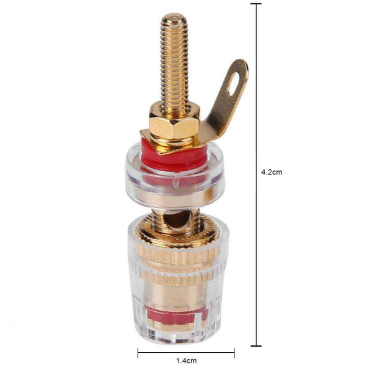 Medium Extended Transparent Terminal Block 4mm Banana Socket Audio Amplifier Junction Post(Red) - HoMEdemic™ 
