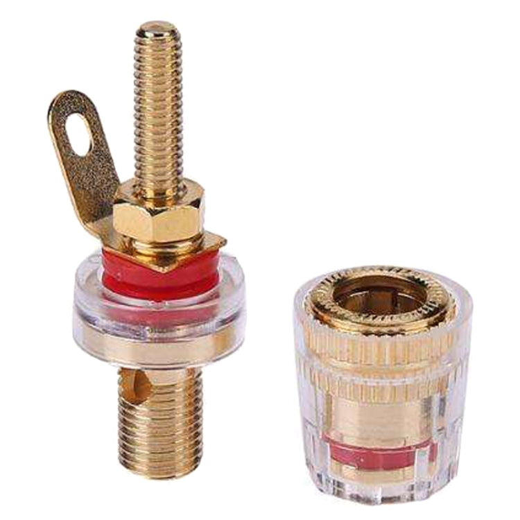 Medium Extended Transparent Terminal Block 4mm Banana Socket Audio Amplifier Junction Post(Red) - HoMEdemic™ 