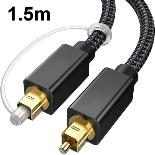 1.5m Digital Optical Audio Output/Input Cable Compatible With SPDIF5.1/7.1 OD5.0MM(Black) - HoMEdemic™ 