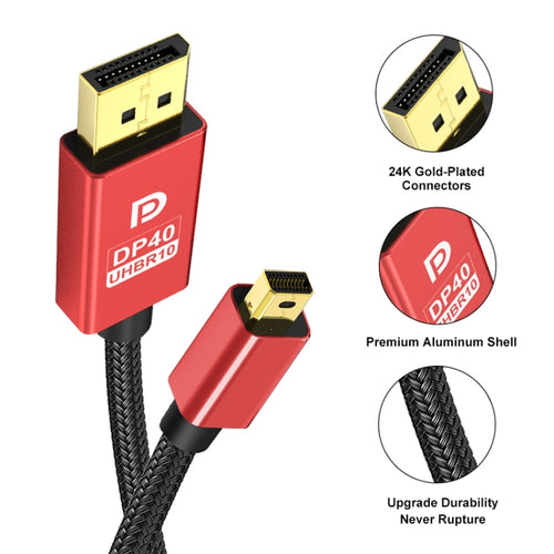 1m Version 2.1 Mini DP To DP Cable Monitor Computer Video Adapter Cable 30AWG OD6.3MM - HoMEdemic™ 