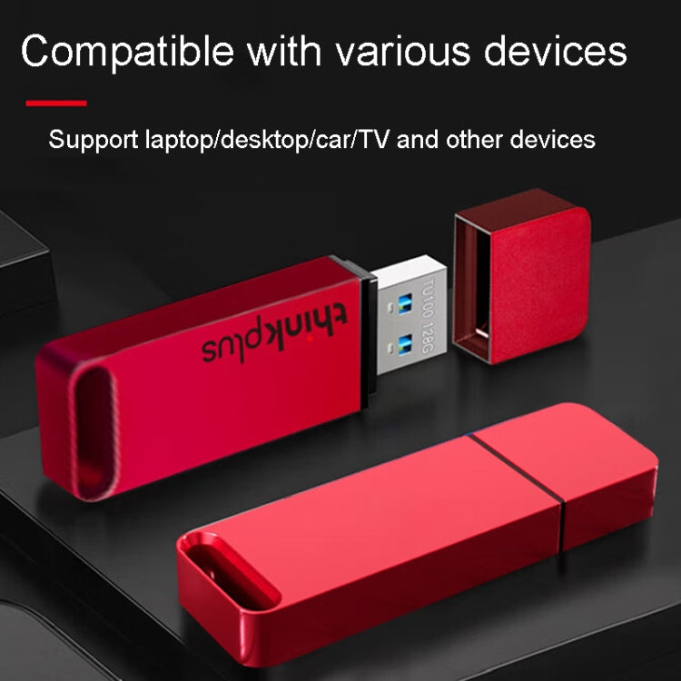 Lenovo Thinkplus TU100 USB3.1 High Speed Flash Drive Mini USB Memory Disk With Metal Plug And Cap, Capacity: 128G(Red) - HoMEdemic™ 