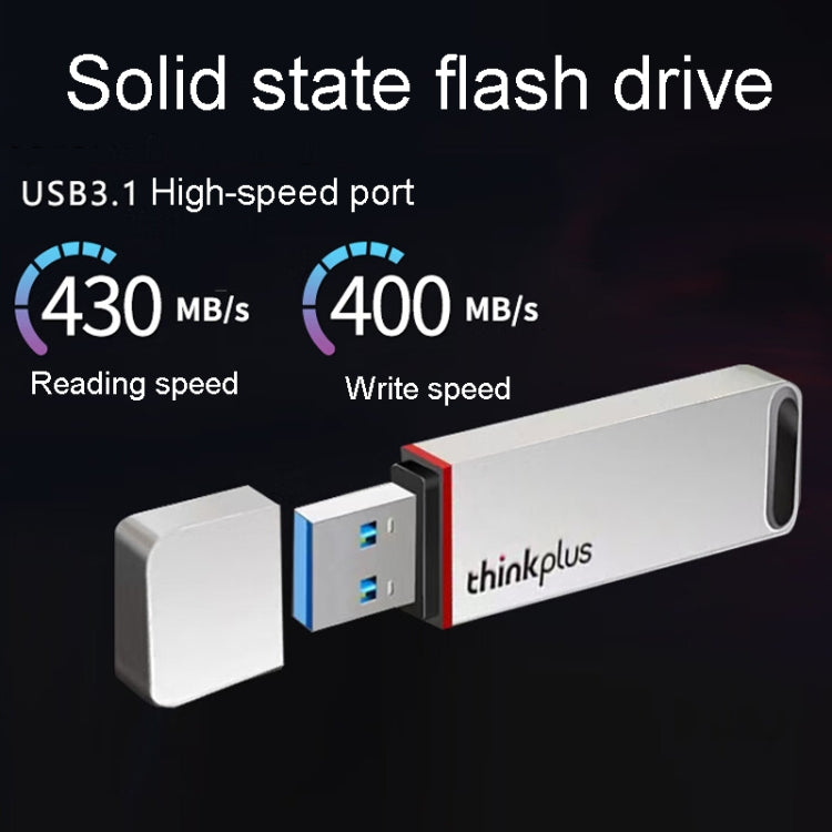 Lenovo Thinkplus TU100Pro USB3.1 Solid State Flash Drive High Capacity Metal USB Memory Disk, Size: 512G(Gray) - HoMEdemic™ 