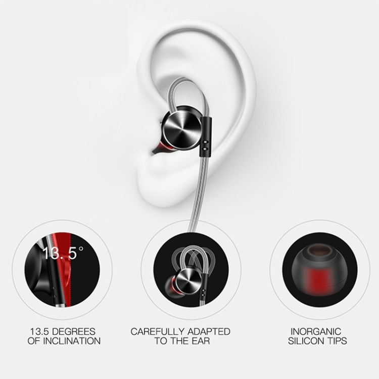 QKZ DM10 1.2m High-Quality In-Ear Metal Magnetic Sports Wired Earphones, Style: Grey - HoMEdemic™ 