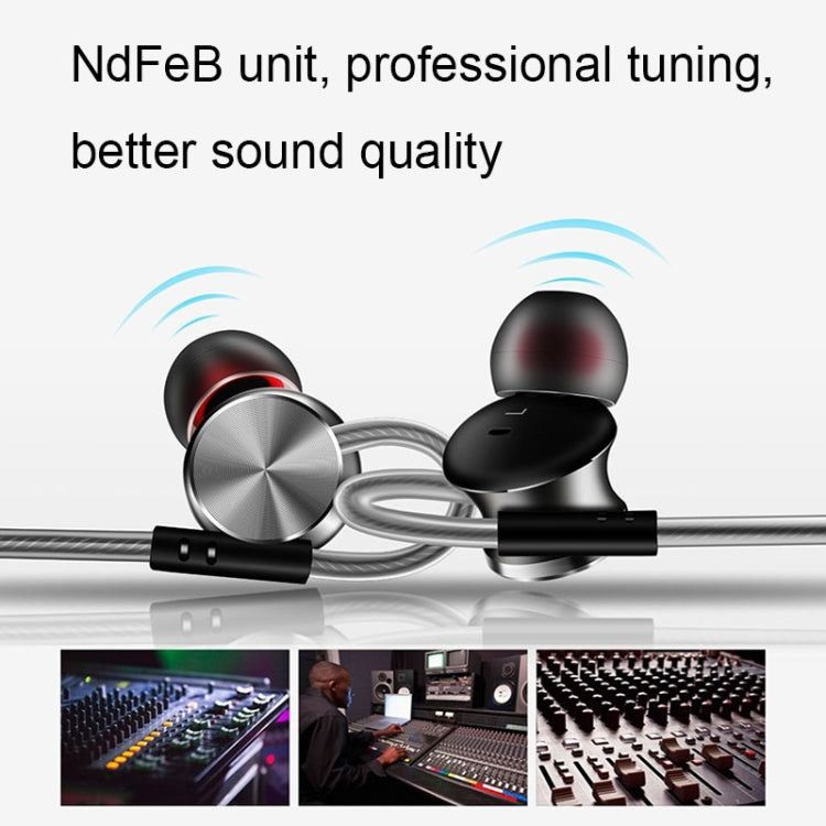 QKZ DM10 1.2m High-Quality In-Ear Metal Magnetic Sports Wired Earphones, Style: Grey - HoMEdemic™ 