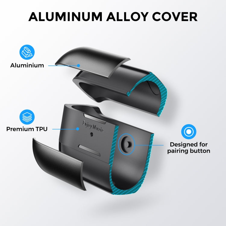 AhaStyle WG75-PRO For AirPods Pro Split TPU+Aluminum Alloy Combination Protective Cover(Gray) - HoMEdemic™ 