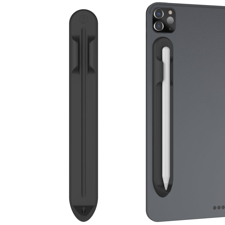 AhaStyle PT112 For Apple Pencil 1 / 2 Handwritten Pen Silicone Storage Groove Magnetic Silicone Pen Holder(Black) - HoMEdemic™ 