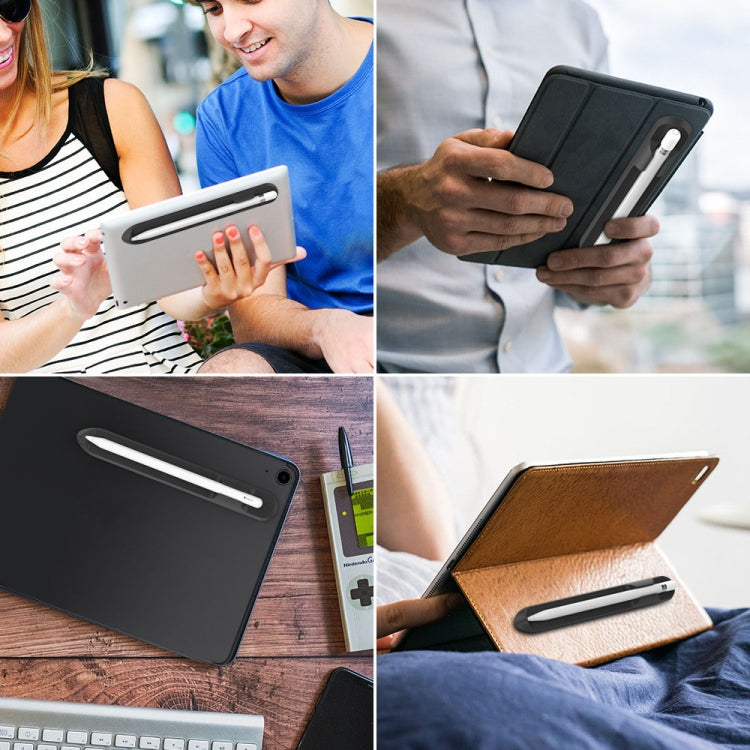 AhaStyle PT112 For Apple Pencil 1 / 2 Handwritten Pen Silicone Storage Groove Magnetic Silicone Pen Holder(Black) - HoMEdemic™ 