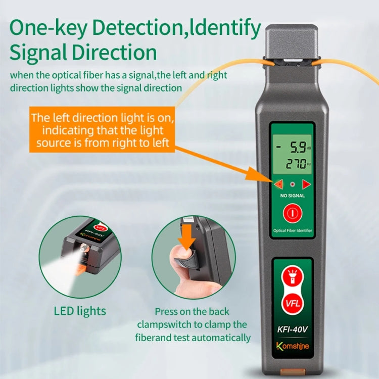 Komshine Fiber Optic Identifier Optical Cable Signal Direction Identifier With VFL Red Light 10mW(KFI-40V) - HoMEdemic™ 