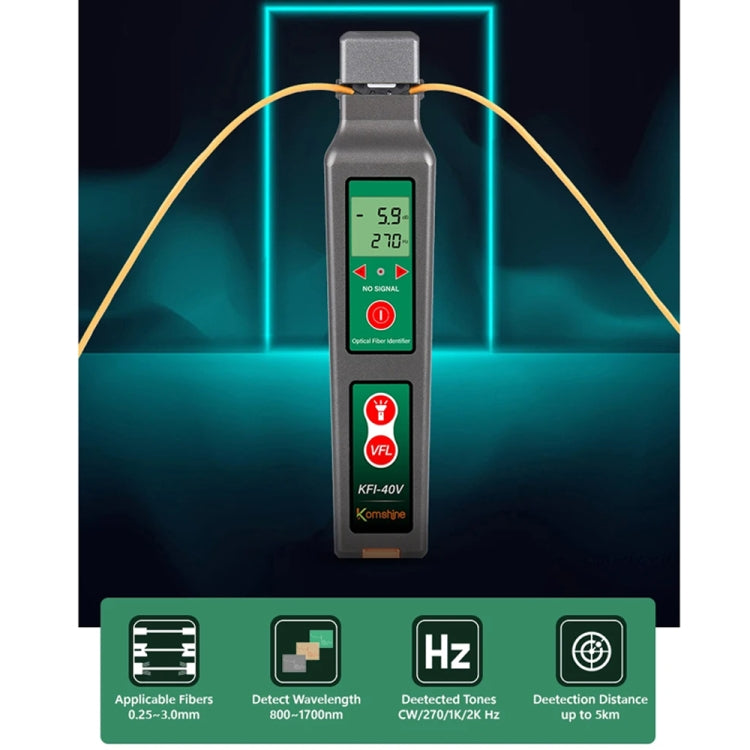Komshine Fiber Optic Identifier Optical Cable Signal Direction Identifier With VFL Red Light 10mW(KFI-40V) - HoMEdemic™ 