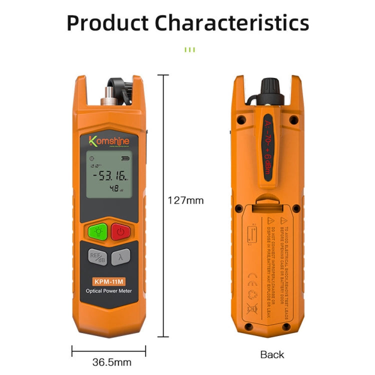 Komshine High Precision Optical Power Meter Mini Fiber Optic Light Attenuation Tester With LED, Specification: A-L/-70dBM to +6DBM - HoMEdemic™ 