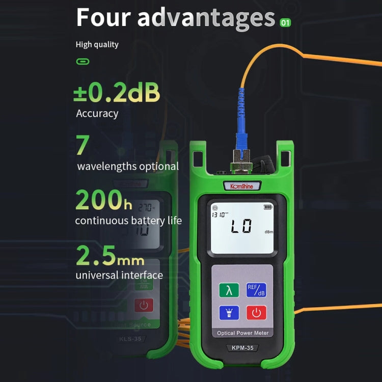 Komshine High-Precision Optical Power Meter Optical Cable Line Tester, Model: KPM-35-A/-70DBM to +6DBM - HoMEdemic™ 