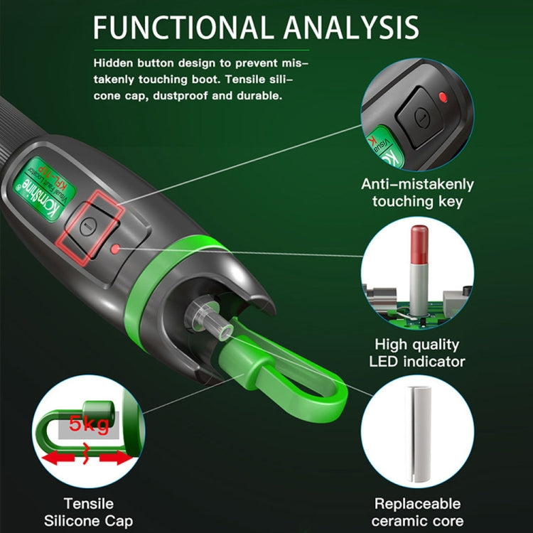KomShine Metal Visible Laser Light Source Fiber Optic Red Light Pen, Model: KFL-11P-20MW - HoMEdemic™ 