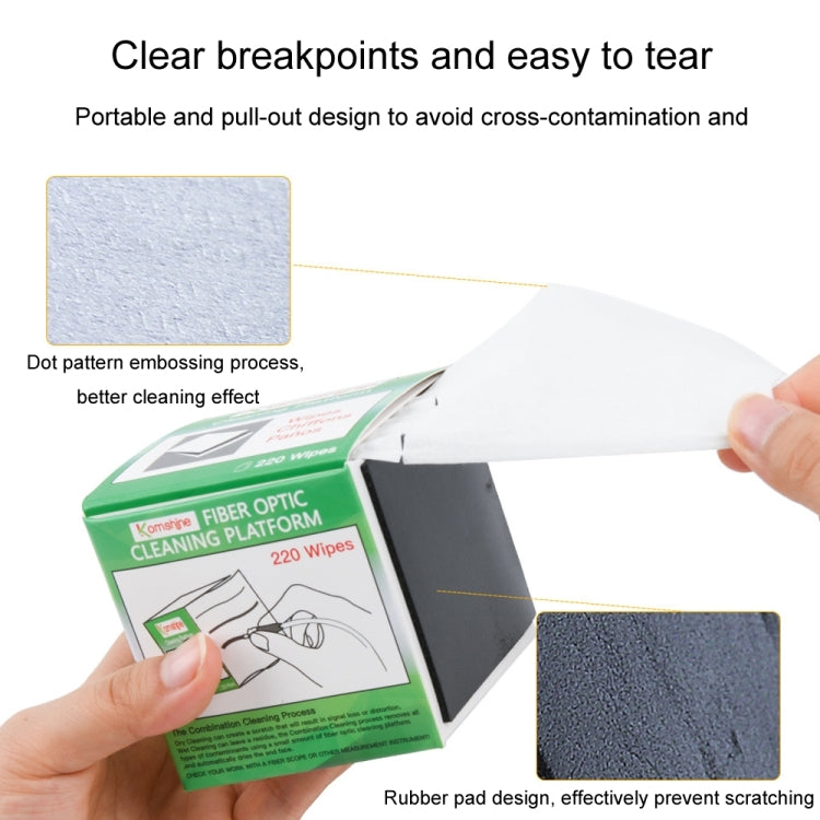 220sheets /box Komshine SC/FC/ST/LC/Bare Fiber Non-woven Optical Fiber Cleaning Paper - HoMEdemic™ 
