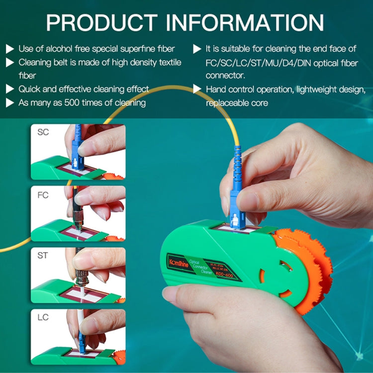 Komshine Handheld Cassette Optical Fiber Connector Cleaning Cartridge With Core(KCC-600) - HoMEdemic™ 