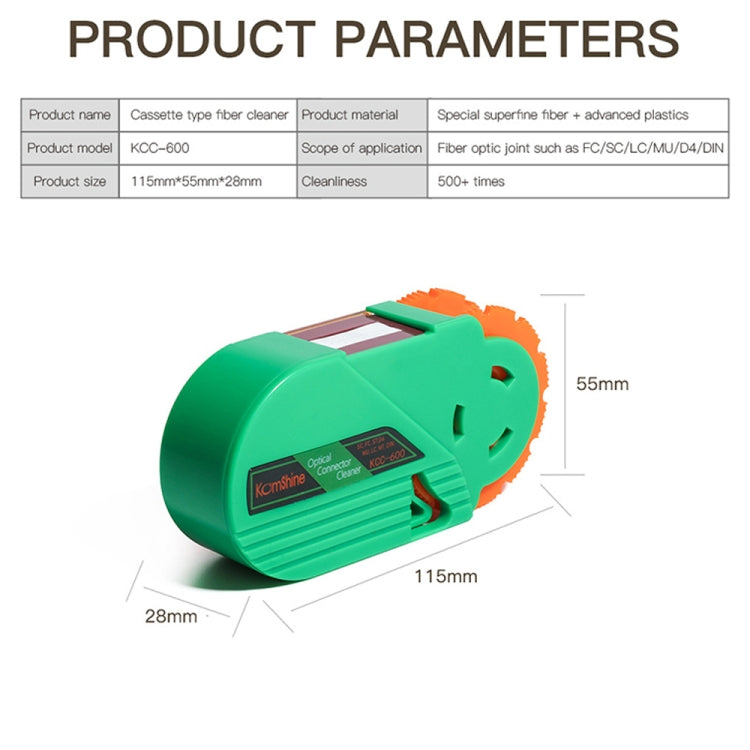 Komshine Handheld Cassette Optical Fiber Connector Cleaning Cartridge With Core(KCC-600) - HoMEdemic™ 