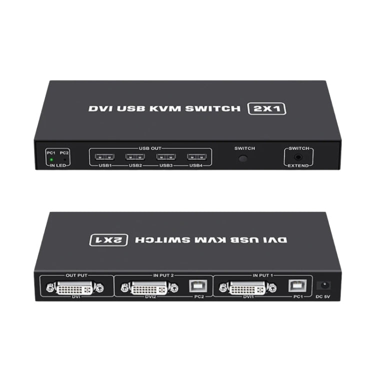 4K DVI USB KVM Switch DVI 2 In 1 Out Adapter Two Computer Shared Switcher Hub(Black) - HoMEdemic™ 