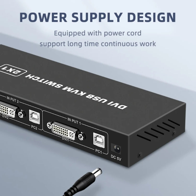 4K DVI USB KVM Switch DVI 2 In 1 Out Adapter Two Computer Shared Switcher Hub(Black) - HoMEdemic™ 