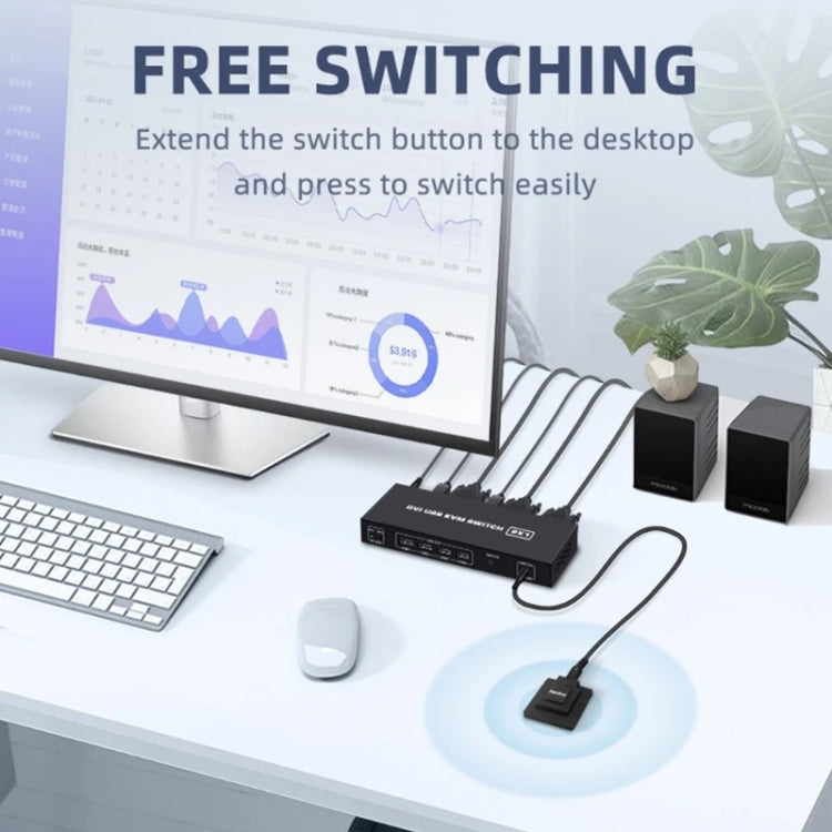 4K DVI USB KVM Switch DVI 2 In 1 Out Adapter Two Computer Shared Switcher Hub(Black) - HoMEdemic™ 