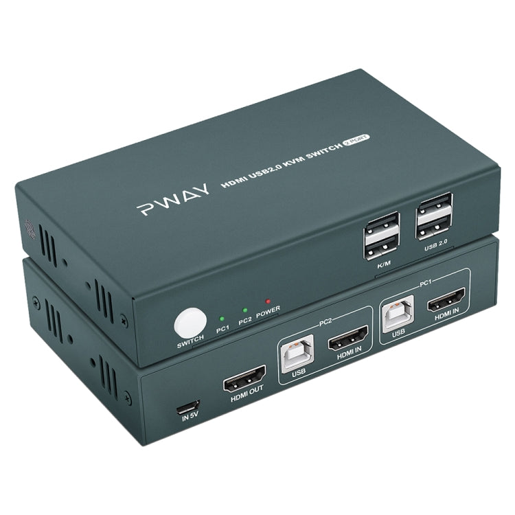 PWAY PW-S7201H 2 In 1 Out HDMI KVM Switch 4K HD Video Screen Cutter - HoMEdemic™ 