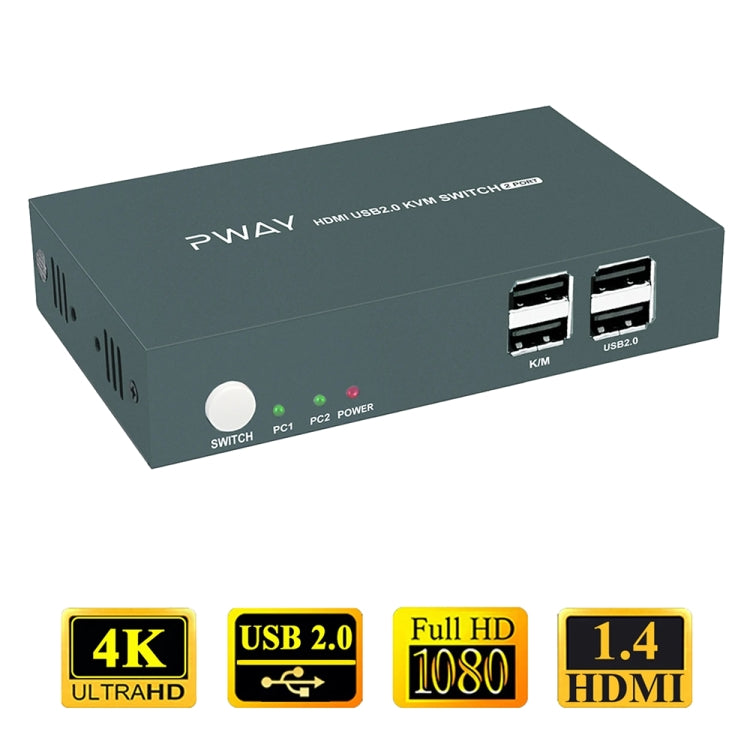 PWAY PW-S7201H 2 In 1 Out HDMI KVM Switch 4K HD Video Screen Cutter - HoMEdemic™ 