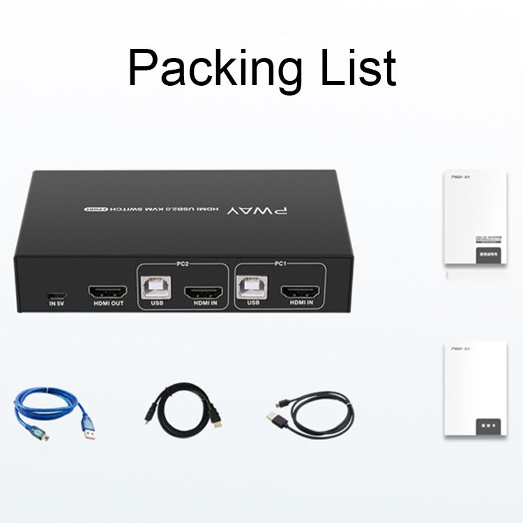 PWAY PW-S7201H 2 In 1 Out HDMI KVM Switch 4K HD Video Screen Cutter - HoMEdemic™ 