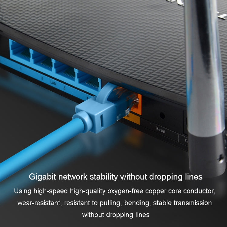 JINGHUA Category 6 Gigabit Double Shielded Router Computer Project All Copper Network Cable, Size: 3M(Blue) - HoMEdemic™ 
