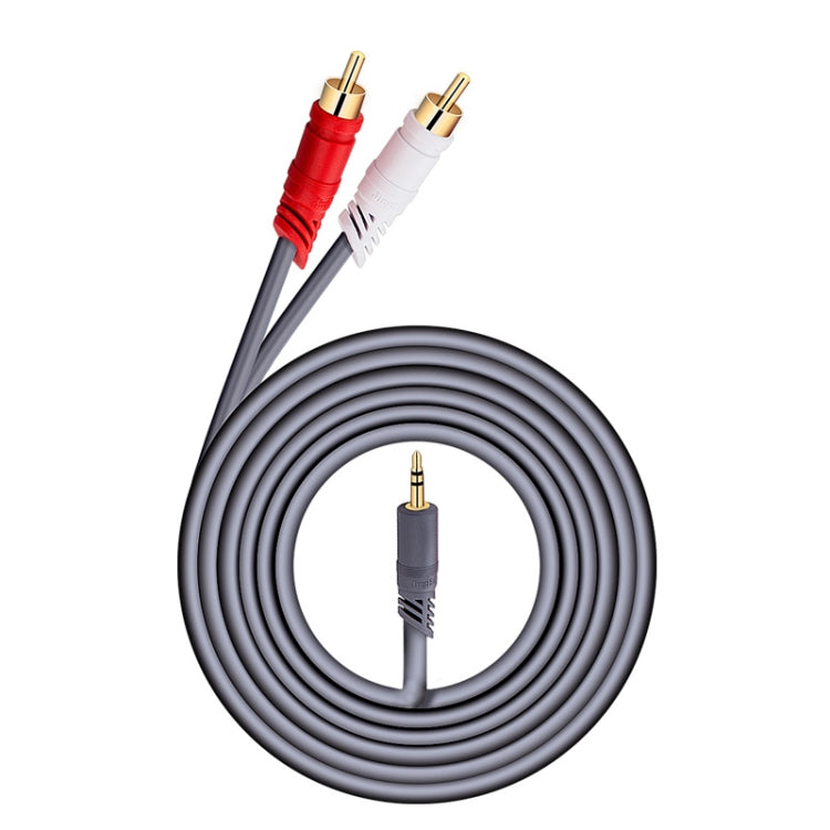 JINGHUA 3.5mm To 2RCA Audio Cable Game Console Outdoor Audio Connection Cable, Size: 30m(Grey) - HoMEdemic™ 
