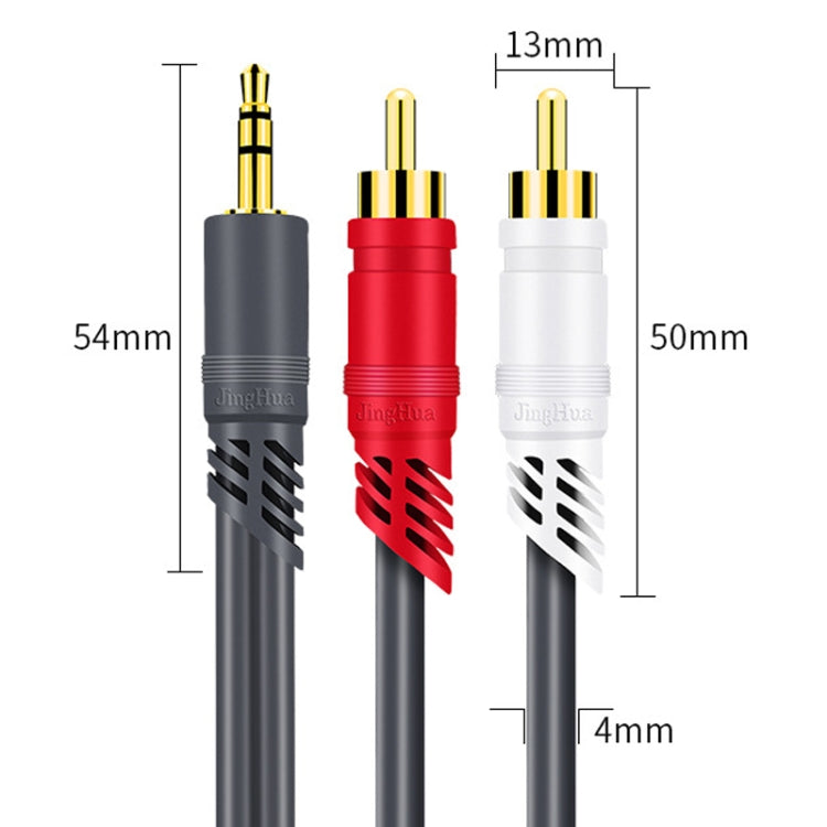 JINGHUA 3.5mm To 2RCA Audio Cable Game Console Outdoor Audio Connection Cable, Size: 10m(Grey) - HoMEdemic™ 