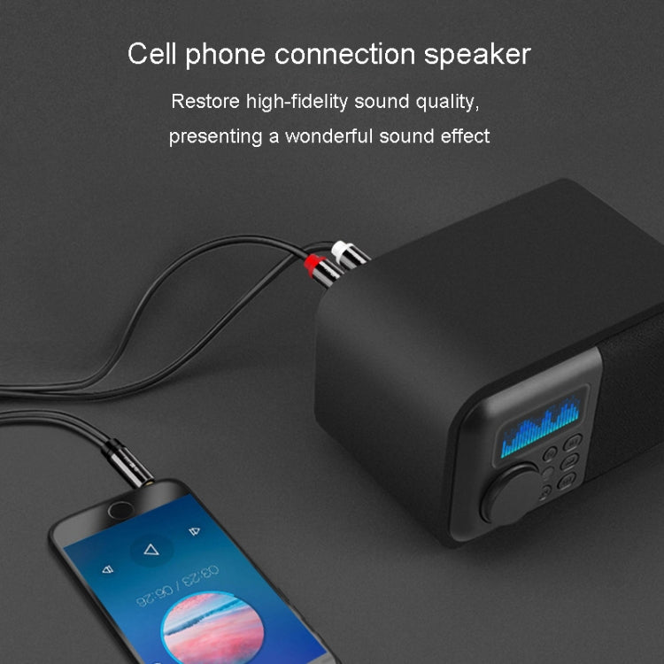 JINGHUA 1 In 2 3.5mm Audio Cable  3.5mm To 2RCA Double Lotus Computer Speaker Cell Phone Plug Cable, Length: 10m - HoMEdemic™ 