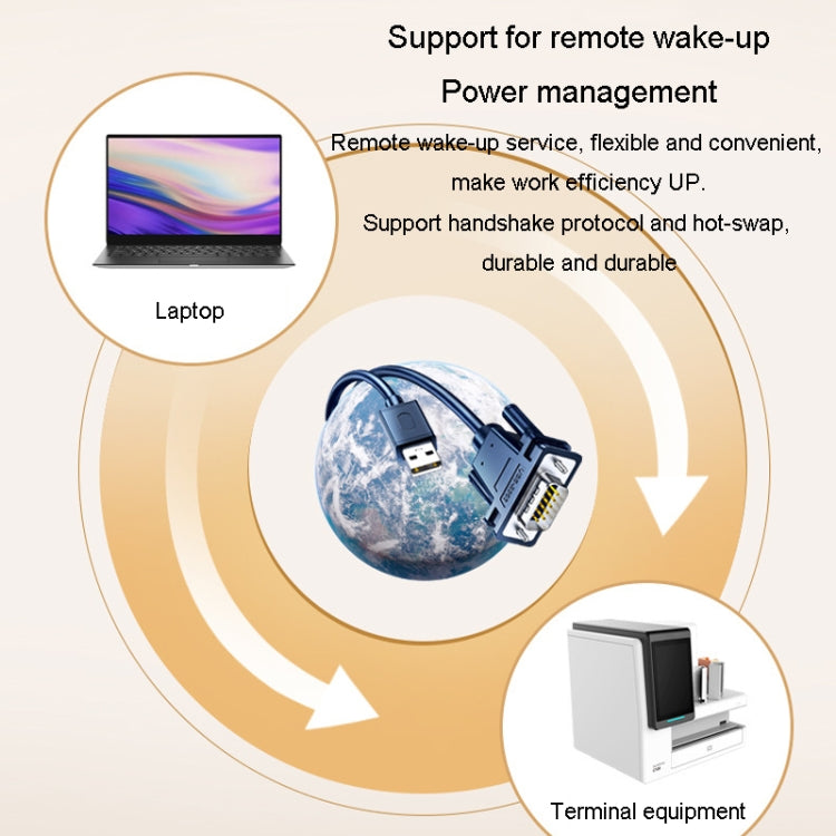 JINGHUA USB To RS232 Serial Cable DB9 Pin COM Port Computer Converter, Length: 1.2m - HoMEdemic™ 