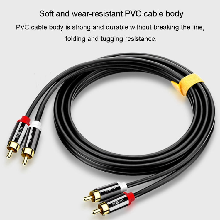 JINGHUA 2RCA Double Lotus Plug Audio Cable Left/Right Channel Stereo Amplifier Connection Wire, Length: 3m - HoMEdemic™ 