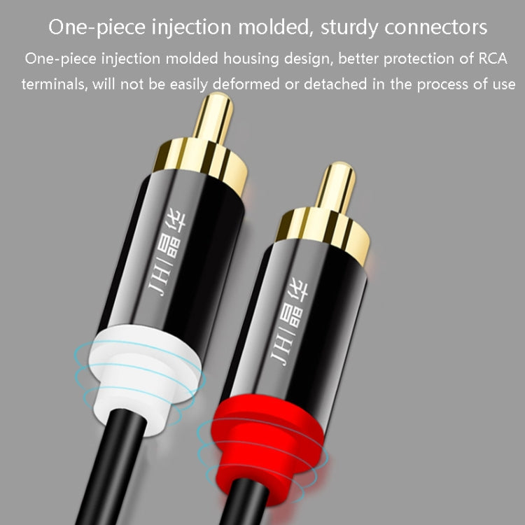 JINGHUA 2RCA Double Lotus Plug Audio Cable Left/Right Channel Stereo Amplifier Connection Wire, Length: 3m - HoMEdemic™ 