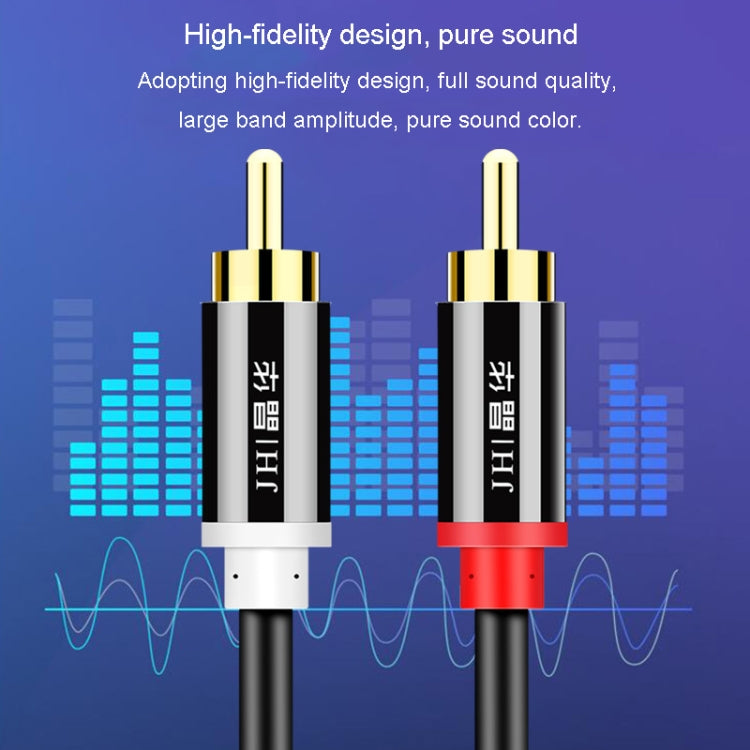 JINGHUA 2RCA Double Lotus Plug Audio Cable Left/Right Channel Stereo Amplifier Connection Wire, Length: 5m - HoMEdemic™ 
