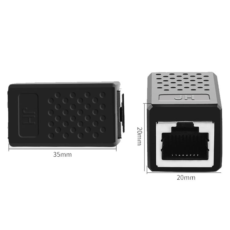 JINGHUA S61 Dual Pass-Through Header Network Cable Butt Connector Extender(Black) - HoMEdemic™ 