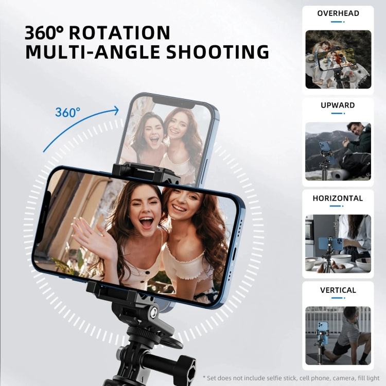Telesin Mobile Phone Clip 360 Degree Rotating Desktop Bracket With Cold Shoe Mount(Black) - HoMEdemic™ 