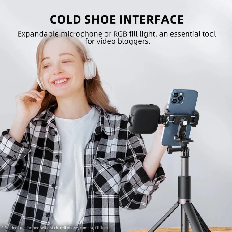 Telesin Mobile Phone Clip 360 Degree Rotating Desktop Bracket With Cold Shoe Mount(Black) - HoMEdemic™ 