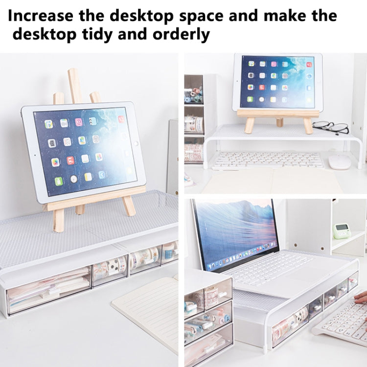 Computer Monitor Elevated Bracket Desk Wrought Iron Rack Organizer, Spec: Deepen Single Layer - HoMEdemic™ 