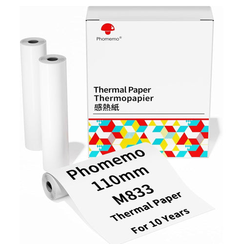 Phomemo 3rolls /Box 110mm Writing Quick-Drying Thermal Paper 10-Year Long-Lasting For M832 / M833 / M834 / M835 Printer - HoMEdemic™ 