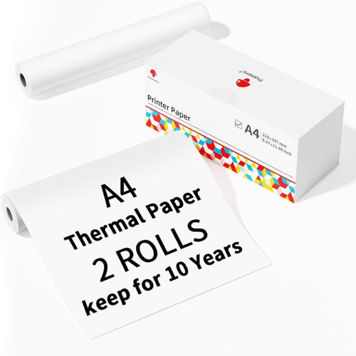 Phomemo 2rolls /Box A4 Writing Quick-Drying Thermal Paper 10-Year Long-Lasting For M832 / M833 / M834 / M835 Printer - HoMEdemic™ 