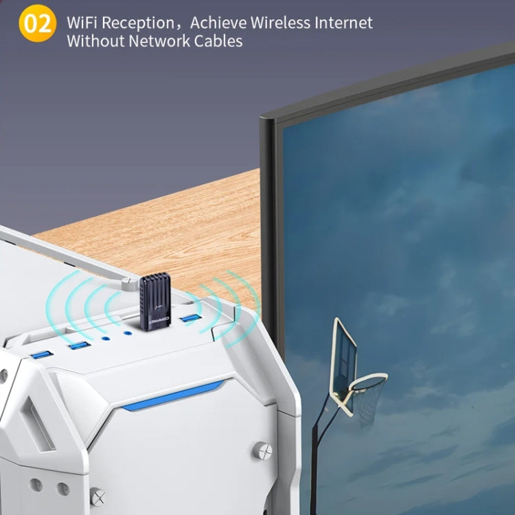 COMFAST CF-943AX WiFi6 USB Adapter AX900 Bluetooth 5.3 2.4G / 5.8G Wireless Network Card - HoMEdemic™ 