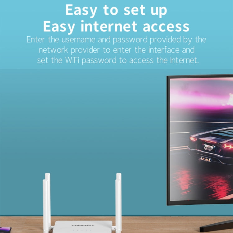 COMFAST CF-N1 V2  300Mbps WIFI4 Wireless Router With 1 Wan + 4 Lan RJ45 Ports,EU Plug - HoMEdemic™ 