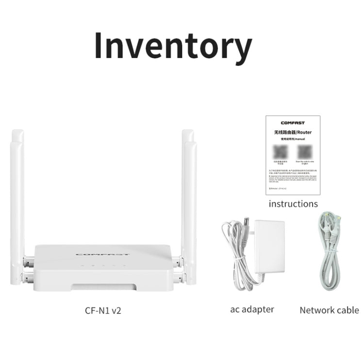 COMFAST CF-N1 V2  300Mbps WIFI4 Wireless Router With 1 Wan + 4 Lan RJ45 Ports,EU Plug - HoMEdemic™ 